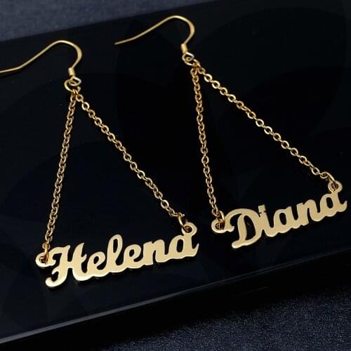 Personalized Name Earring,Custom Dangle Earrings,Dangle Name Earrings Jewelry,Gift for Her,Best Friend Gift