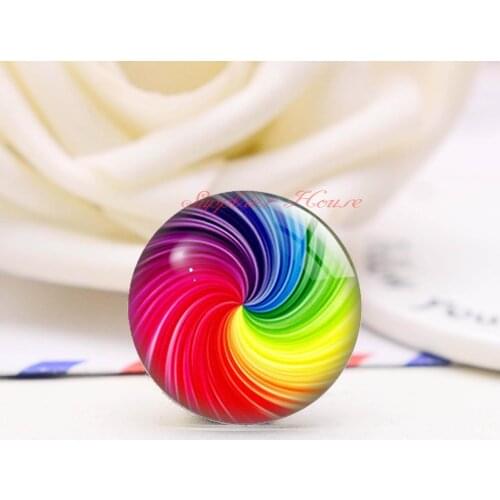 Handmade Round Color candy photo glass Cabochons, Jewelry Finding Cameo Pendant Settings, (F008-88)