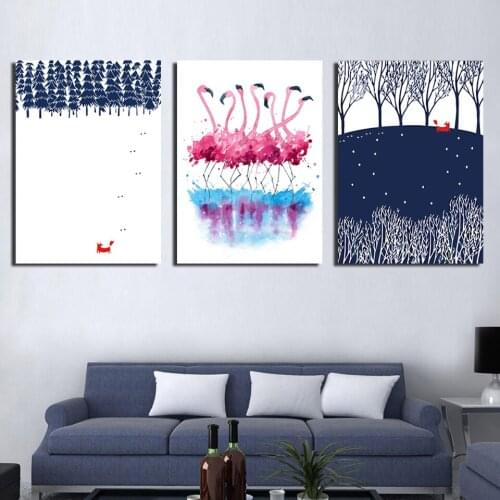 Chinese art swan cartoon effect printed on canvas painting for living room kitchen home decoration art wall gift posters FA318