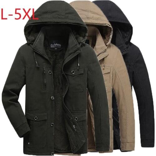 L-5XL2020Winter Thick Parkas Jackets Men Casual Warm Men Parkas Coat Military Windproof Hooded Jackets Windbreaker Men Overcoats