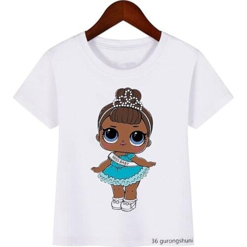 Cute Girls Melanin Kids T-shirt African Black Girl Clothes Harajuku T Shirt Short Sleeve Graphic Tops White Cute Vogue Gift
