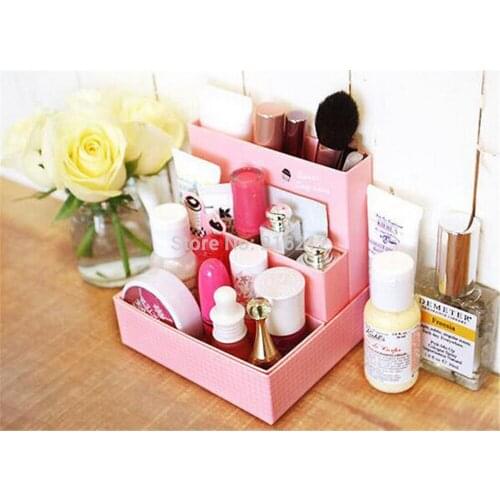 Fashion Hot DIY Paper Board Storage Box Desk Decor Stationery Makeup Cosmetic Organizer