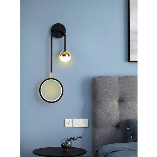 New Design LED Wall Lights Modern Living Room Bedroom TV Background Sconce Light Indoor Lighting Fixtures Iron Round Wall Lamp