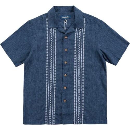 Read Description ! Asian Size Vintage Looking Shirt Mans Linen Embroidery Shirt