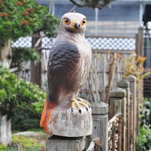 Realistic Falcon Bird Repeller Owl Fake Scarecrow Decoy Scare Cat Scarer Rabbit Pigeon Repellent Pest Control