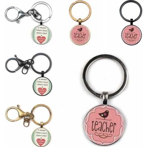 Christmas Teachers Day Gift Merci Maitresse Keychain Cute Jewelry Charm Female Bag Key Chain Pendant Car PendantLobster Clasp