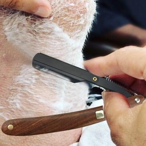 Manual Blades Red Wood Handle Razor Professional Men Razor Haircut Barber Shift Blade Razor Blade Male Gift