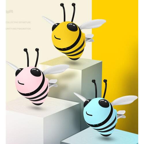 Cute Bees Car Decoration Ornaments Auto Outlet Perfume Clip Scent Hardworking bee Car Aroma Diffuser Car Accessories Interior