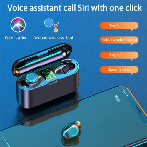 TWS Bluetooth 5.1 Earphones Charging Box Wireless Headphone 9D Stereo Sports Waterproof Earbuds Gaming Headsets With Mic F9-13B