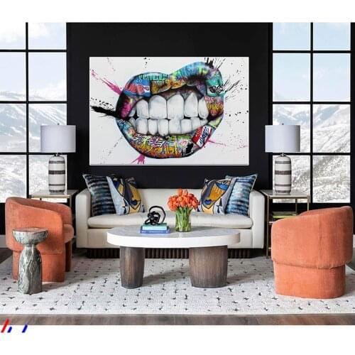 Smile Graffiti Art Canvas Posters and Prints Modern Street Art Paintings on the Wall Art Pictures For Living Room Wall Decor