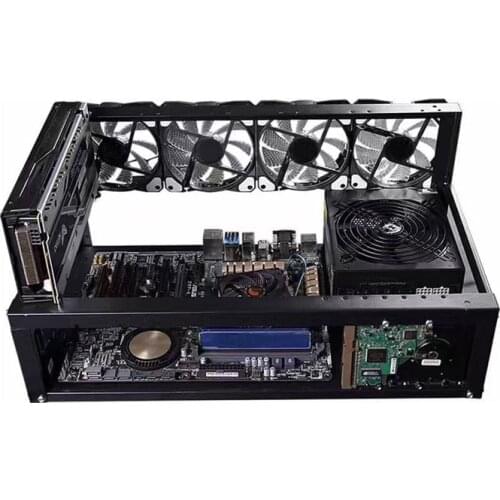 In stock Steel Open Air Miner Mining Frame Rig Case Up to 6 GPU for Crypto Coin Currency Mining New 59x13x27x28.5cm