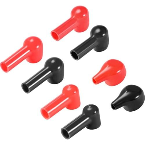 Uxcell Uxcell 1/2/5Pairs Battery Terminal Insulating Rubber Protector Covers for 14-28mm Terminal 8-10mm Cable Red Black