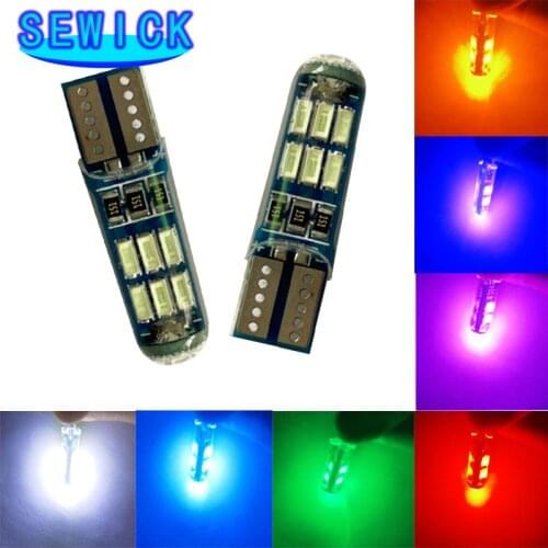 100Pcs T10 Silicone 3014 15SMD Led W5W 192 168 Clearance light Wedge Side lamp Parking License Plate bulb Car Styling