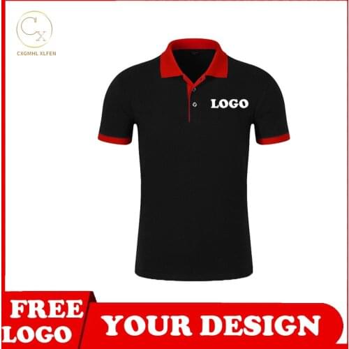 13 colors summer color matching lapel short-sleeved shirt POLO shirt custom LOGO printing DIY brand text