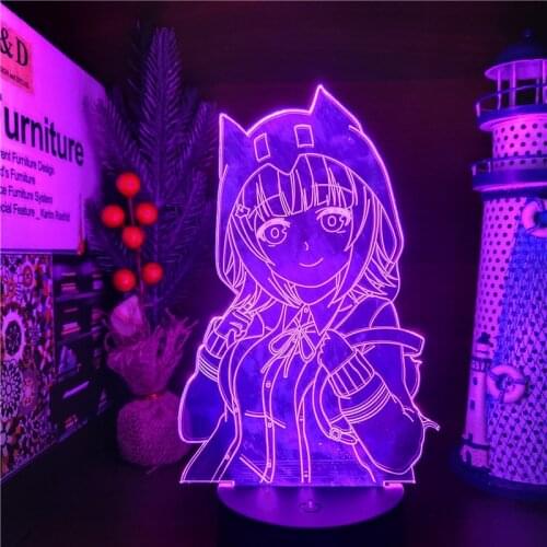 Danganronpa 2 Chiaki Nanami 3D Illusion Lighting 7 Color Changing Led Anime Lamp Night Lights Lampara For Xmas Gift