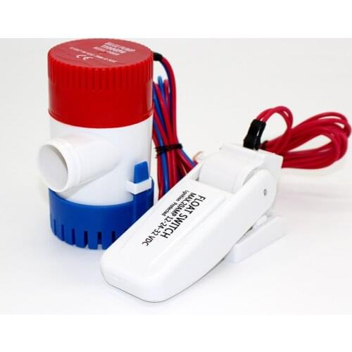 500GPH dc 12v mini boat bilge pump with float switch kayak rule water electric 500 gph volt manual marine 12 v