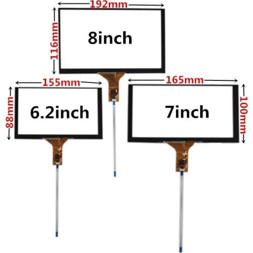 6.2/7/8/9/10.1inch Universal High compatibility Capacitive Touchscreen Digitizer for Car navigation multimedia Touch panel Glass