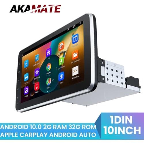 AKAMATE 1din Car Radio Android 10.0 360 Rotatable Screen Car Radio Video Plyaer Apple Carplay Android Auto GPS WIFI Bluetooth