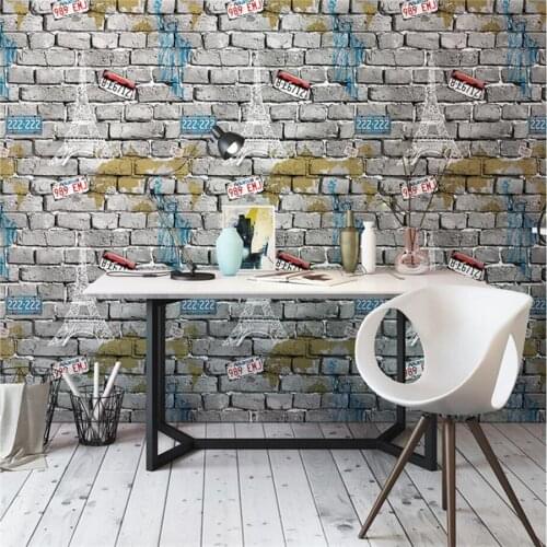 Beibehang New 3D bricks retro brick pattern industrial wind wallpaper hair salon hotel tide restaurant clothing store wallpaper