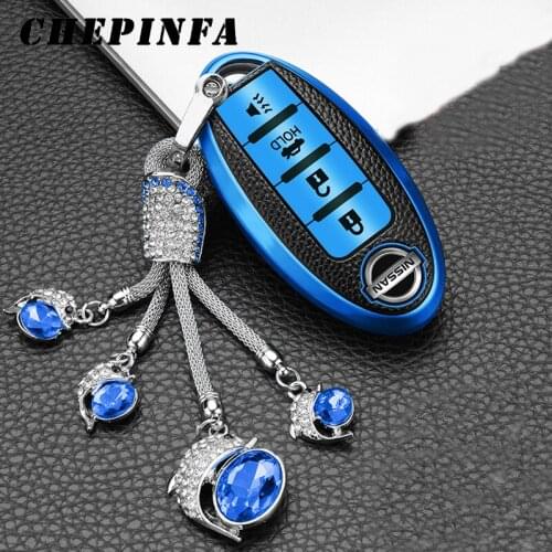 TPU Car Key Case Full Cover For Nissan X-Trail 370Z Cube Micra Qashqai Juke Sheet Tiida Cube Quest Versa Livina T31 32 EX FX G25