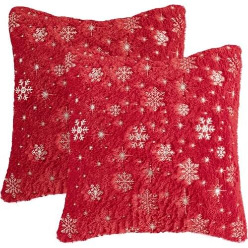 Christmas Cushion Cover Snowflake Plush Pillow Cover For Kid Gift Sofa Decoration Kussenhoes 45x45 Nordic Home Decor Pillow Case