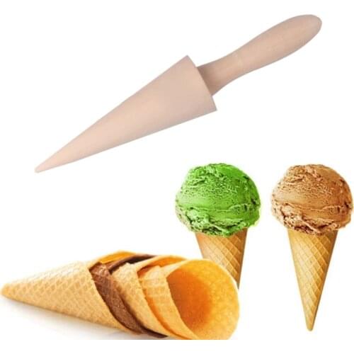 Wooden Ice Cream Cone Mold DIY Egg Roll Omelet Waffle Roller Pastry Roll Kitchen Baking Decorating Tools Kitchen Accessories