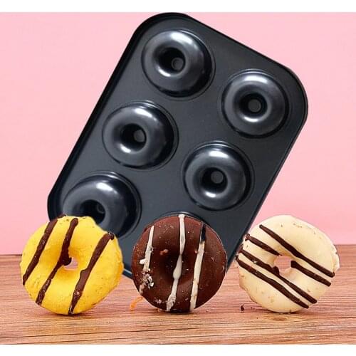 6 Grids Carbon Steel Donut Mould Double-sided Non-stick Reusable Folded Cookie Donuts Maker Colorful Soft Dessert Making Tools