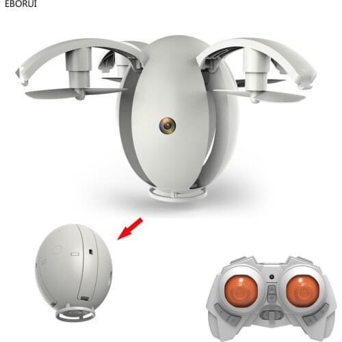 EBORUI K130 RC Drone Fold Transformable Egg Drone 2.4G Selfie Drones RC Quadcopter w/ 0.3MP Wifi FPV Altitude Hold 3D Flips RTF