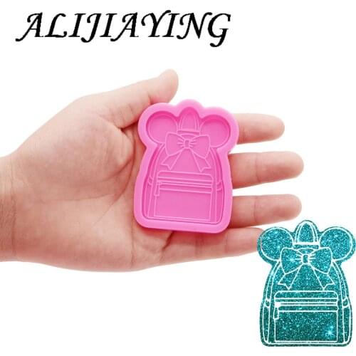 Bow backpack Molds Crafts Art Diy, Bag Silicone Mold Resin Crafting with Epoxy, Cake Fondant Tools DY1089