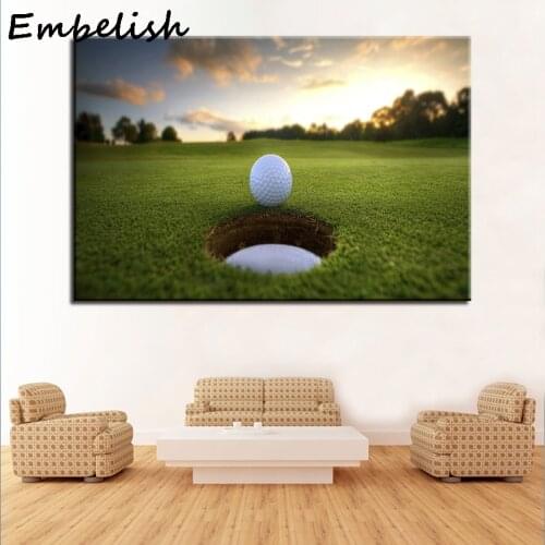 HD Prints Pictures Home Decor Framework 1 Piece/Pcs Golf Ball Course Canvas Paintings Leisure Sport Landscape Poster Wall Art