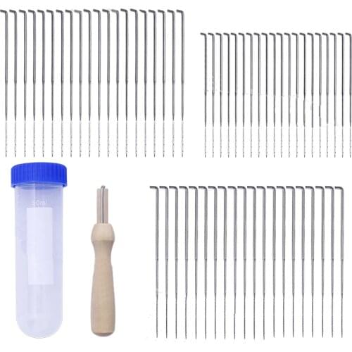 62Pcs/Set Mixed Felting Needles Wool Felt Tools with Wood Handle with Bottle Felt DIY Package