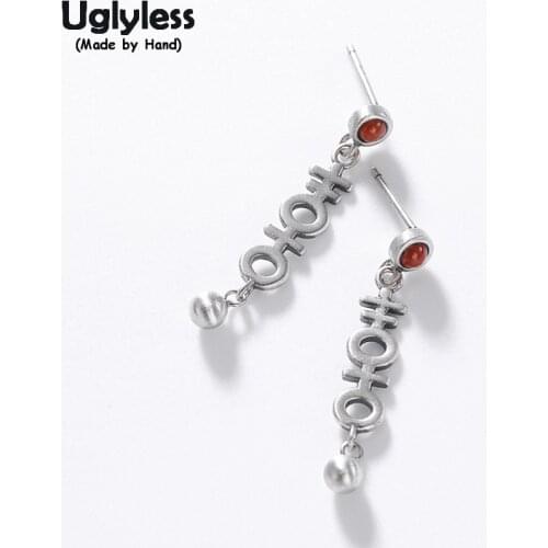 Uglyless Chinese XI Happy Gifts Earrings Women Thai Silver Lapis Agate Earrings 925 Silver Balls Vintage Jewelry Ethnic Brincos