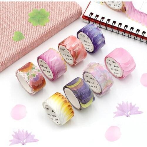 200PCS/Roll Flower Petals Washi Tape DIY Scrapbooking Diary Paper Stickers Roll Cute Adhesive Paper Tape Stationery Sticker