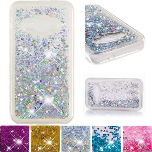 Cute Phone Case for Samsung Galaxy J1 2016 J16 Amp 2 Glitter Flow Liquid Silicone Cover Amp2 SM-J120F/DS SM-J120FN SM-J120H/DS