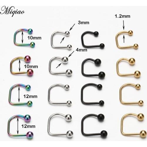 Miqiao 1 Pcs Hot Selling U-shaped Lip Nail Lip Ring Punk Body Piercing Jewelry Stainless Steel Hypoallergenic