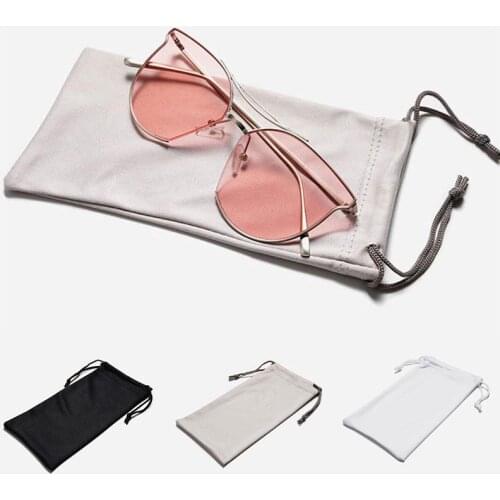 Fashion Solid Color Sunglasses Bag Portable Drawstring Eyeglasses Pouch Soft Delicate Glasses Cloth Bags Eyewear Accessories