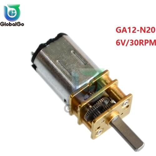 GA12-N20 DC 6V 30 RPM N20 Micro Speed Gear Motor Reduction Gear Motors With Metal Gearbox Wheel Diy