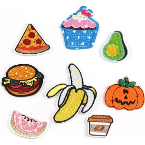 Cartoon Childrens Clothing Computer Embroidered Patch Fruit Cake Journal Book Accessories Embroidered Cloth Stickers