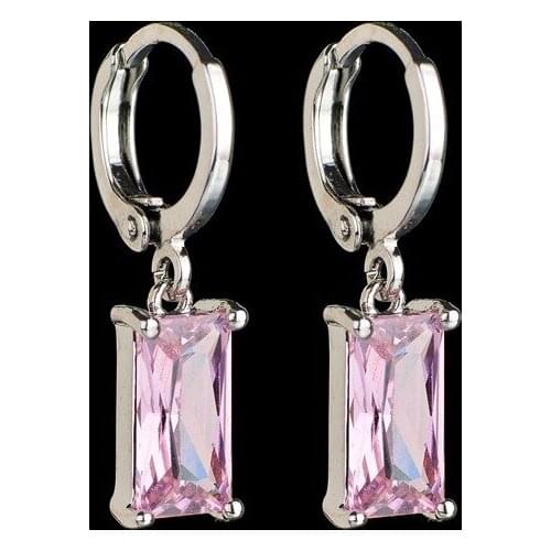 2021 Trend Female European And American Style Fashion Copper Earrings For Women Green Pink Set Vintage AAA Zircon Korean Jewelry