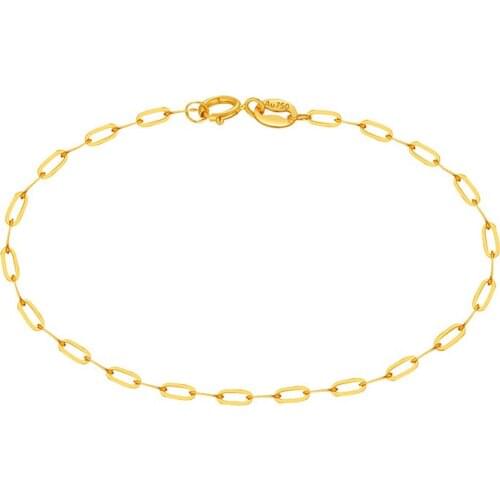 New 18K Yellow Gold Bracelet Women AU750 Gold O Link Chain Bracelet