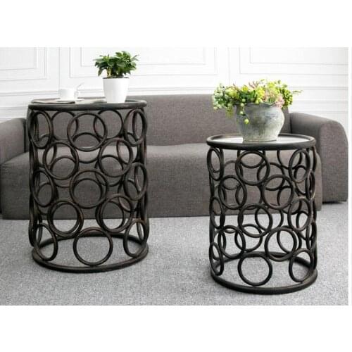 New European coffee table telephone table wrought iron small table modern living room small round table