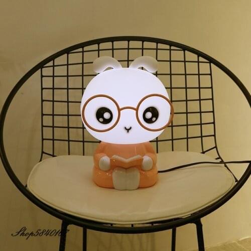New Rabbit Night Lamp Kids Baby Cute Animal Night Light for Children Bedroom Beside Night Lights LED Nightlight Christmas Gift