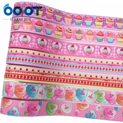 OOOT BAORJCT L-20116-65,25mm,10yards Cartoon Thermal transfer Printed grosgrain Ribbons,bow cap DIY accessories decorations