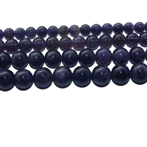 Wholesale Natural Stone Amethysts Round Loose Beads 4 6 8 10 12 MM Pick Size For Jewelry Making DIY Bracelet Necklace Material