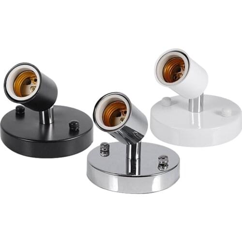 Lamp base E27 Light Socket 180 Degrees Antique Metal Lamp socket Holder Edison Screw Bulb Lamp Base Simple Iron Dining Room