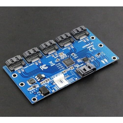 SATA 1 to 5 hard drive riser card motherboard SATA port multiplier support SATA3.0 expansion card