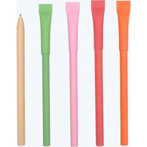 Promotional Insert cover ball pen, pen tube,Green Paper ball p en