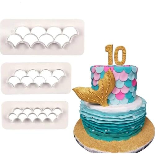 3pcs Polymer Clay Fish Scales Cutter Hexagon/Round/Square Pattern Geometric Shape Embossing Cutting Mold Earring Pottery Tool