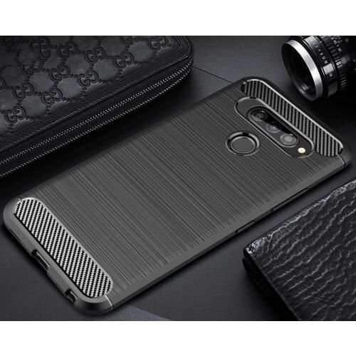 Luxury phone case For LG Q70 case smartphone Soft Silicone Carbon Fiber Texture cover For lg q70 Hyper funda