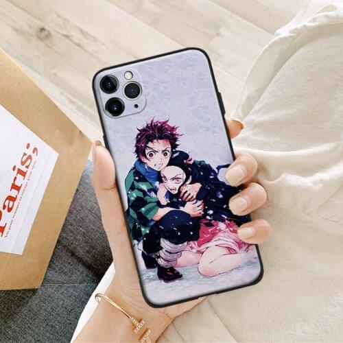 Demon Slayer anime manga aesthetic silicone Phone Case FOR iPhone Se 6 6s 7 8 Plus X Xr Xs 11 12 Mini Pro Max Glass Cover Shell